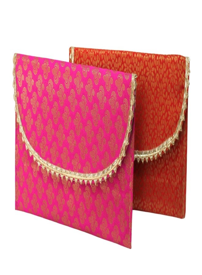 MILAN'S CREATION Designer Fancy Envelope Brocade Clutch Purse Bag Women's Handbag Party Return Gifts For Wedding Festival Goody bag, Decorative and Functional Designs (Set of 10 pcs) - Image 3